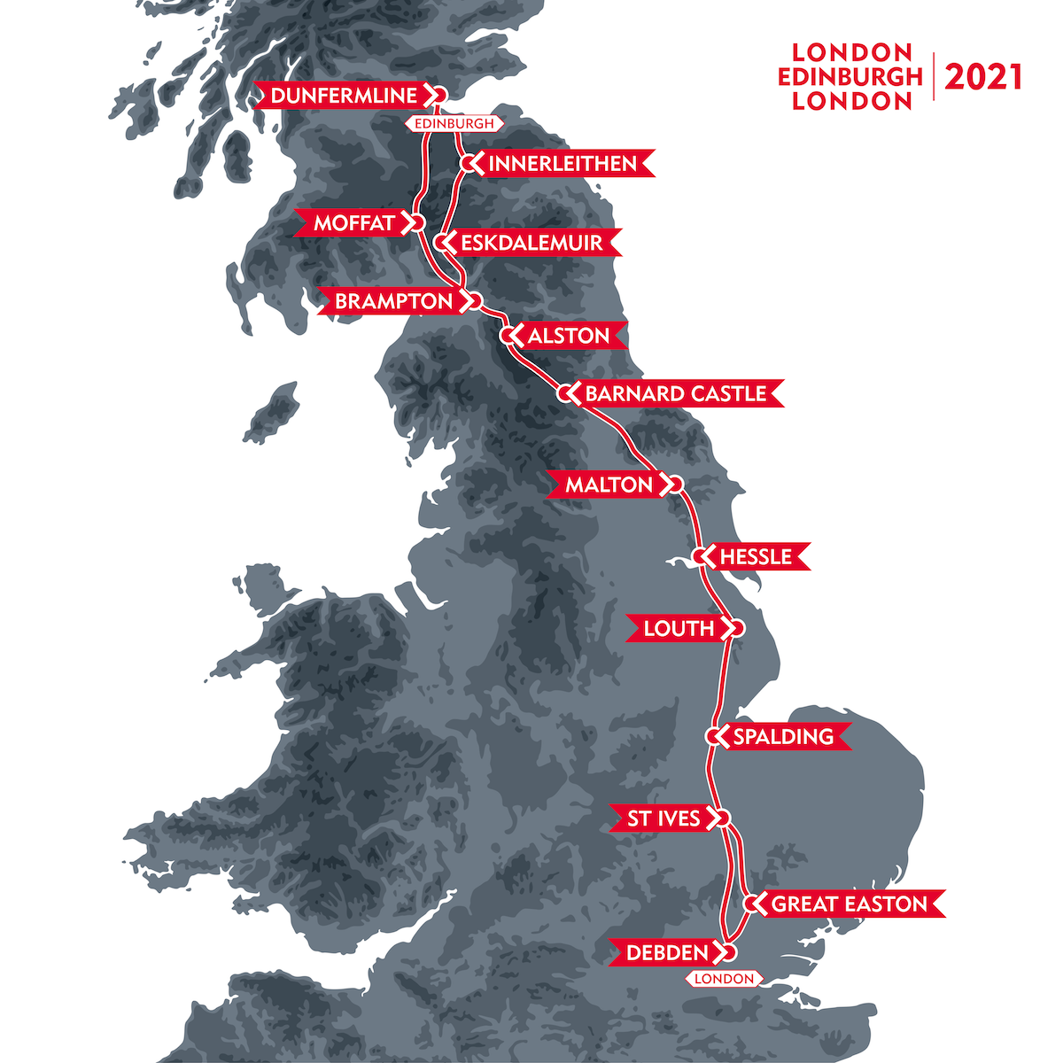 Route London Edinburgh London
