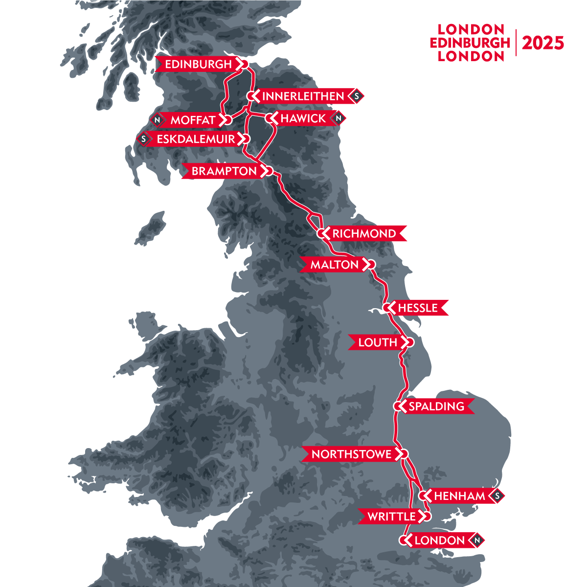 London Edinburgh London 2025 map